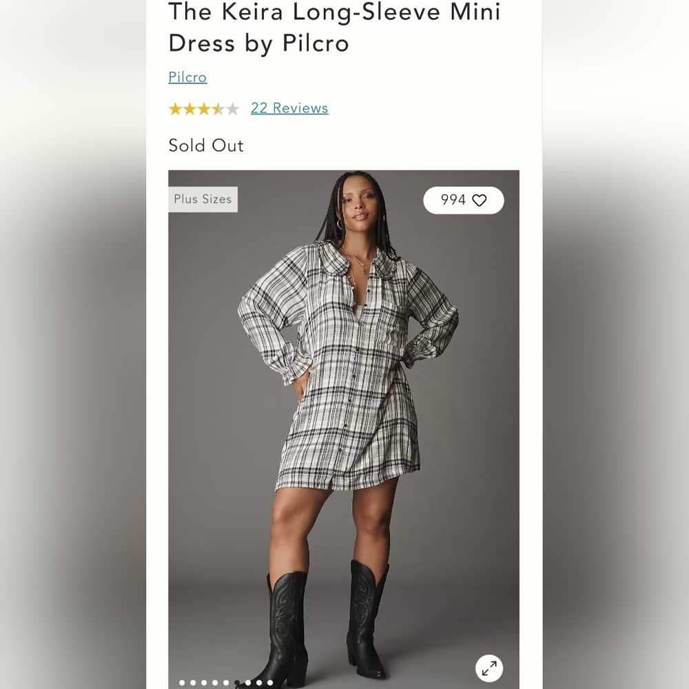 Anthropologie The Keira Long Sleeve Mini Dress By Pilcro
